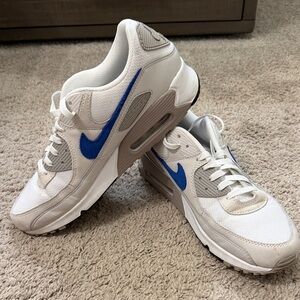 Nike Men's White and Blue Sneakers